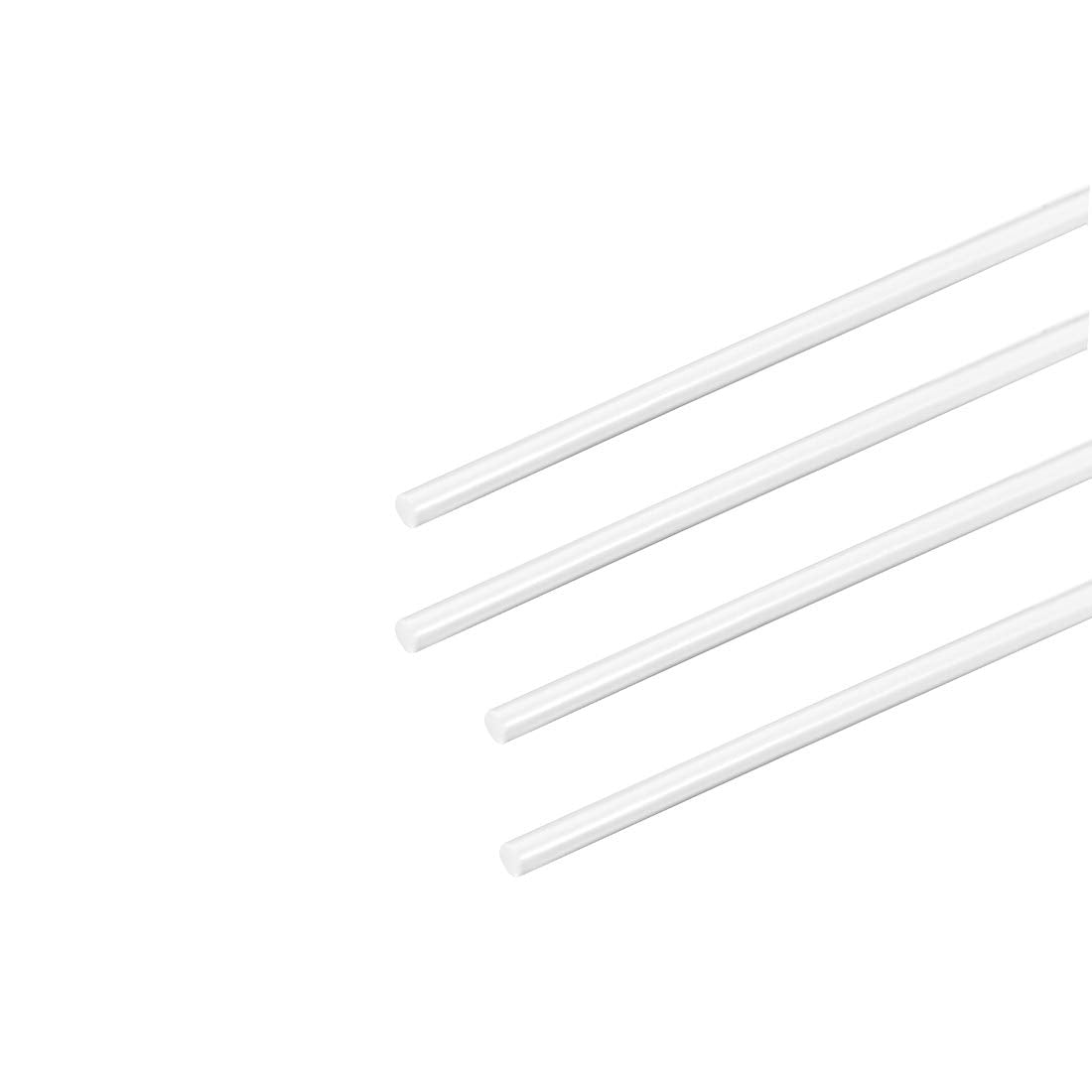 ABS Styrene Plastic Round Bar Rod,3/64 inch Dia 20 inch Length,White for Architectural Model Making DIY 4pcs