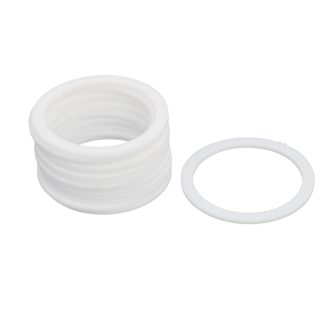 PTFE Flat Washers 55mm OD 45mm ID 2mm Thickness Sealing Gasket for Faucet Pipe Water Hose, White, Pack of 15