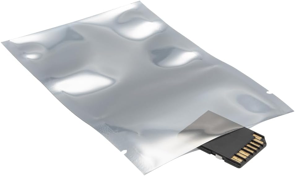 Antistatischer Schirm Schutzhülle, Flache Offene Oberseite Antistatische Tasche für Elektronische Geräte, 3x5 Zoll (80x120 mm), 100 STÜCK