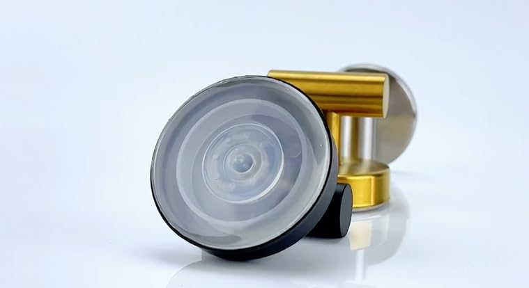 LinkMejor 2 Paires de Crochets à Supports de Suction Noirs Amovibles, Mattes, pour la Douche, en Acier Inoxydable SUS304