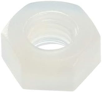 Nylon Hex Nut, M3x0.5mm Metric Coarse Thread Hexagon Nuts, 100 Pcs (White)