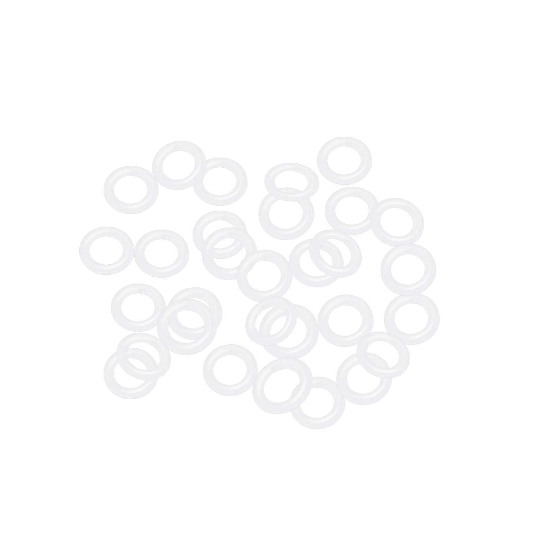 Silicone O-Rings, 12mm OD 7.2mm ID 2.4mm Width VMQ Seal Gasket for Compressor Valves Pipe Repair, White, Pack of 30