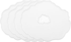 4pcs Silicone Coaster Molds for Epoxy Resin Irregular with Hole Agate Geode Epoxy Resin Coaster Molds for Making DIY Craft, Cups Mats, Candle Holder, Home Decoration, White