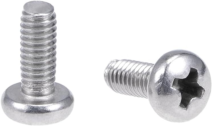M4x10mm Machine Screws Pan Phillips Cross Head Screw 304 Stainless Steel Fasteners Bolts 60Pcs