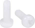 M4x12mm Threaded Nylon Phillips Cross Pan Head Machine Screws Bolts White 50Pcs