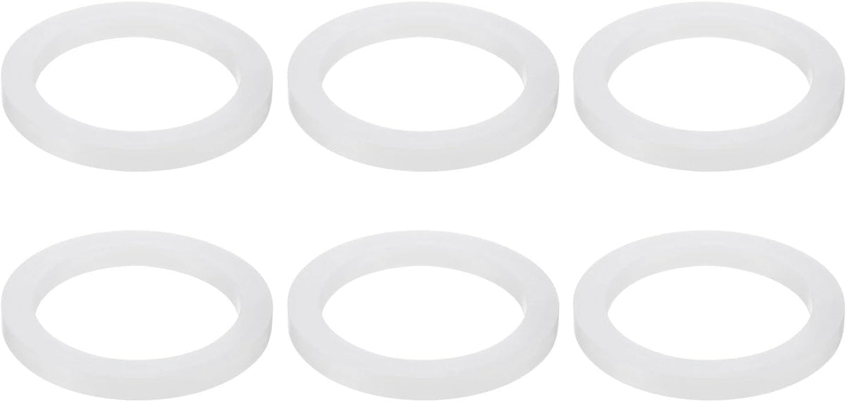 6 Pcs Solid Silicone Flat Washer DN20 2-19/32" OD x 2" ID x 1/4" Thickness Large Washers O Ring Sealing Gaskets, Industrial Flat Rubber Spacer, White
