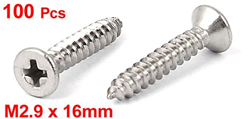 M2.9 x 15mm ristisilmä itseporautuva porasruuva 100 kpl
