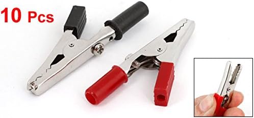10 Pcs Insulating Plastic Handle Test Lead Alligator Clips Clamps 58mm