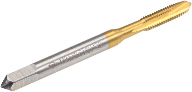สว่าต้าปิ้นเซลล์ M3.5 x 0.6 ทรงสว่าต้า H2 3 ฟูลต์, เหล็กความเร็วสูง HSS 6542, ทองคำเคลือบ, สว่าต้าชุดสำหร