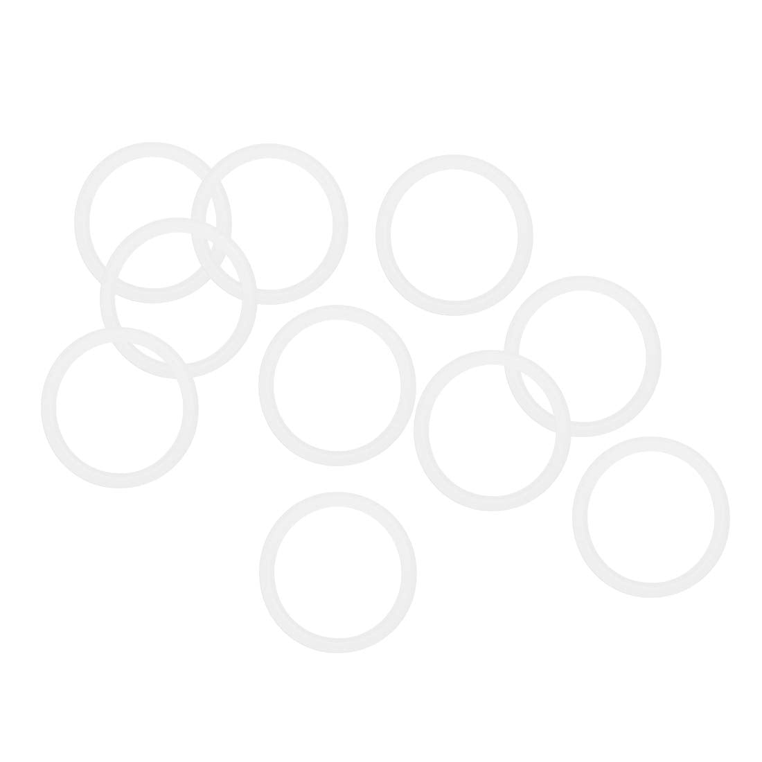 Silicone O-Rings, 20mm OD 16mm ID 2mm Width VMQ Seal Gasket for Compressor Valves Pipe Repair, White, Pack of 10
