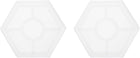 2 Pcs Hexagon Large Coaster Silicone Resin Mould, Tray Moulds for Resin Casting, Epoxy Resin Moulds for Coasters Trays DIY Art Cup Bowl Mats, Candle Holder, Home Decoration, White