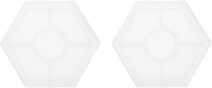2 Pcs Hexagon Large Coaster Silicone Resin Mould, Tray Moulds for Resin Casting, Epoxy Resin Moulds for Coasters Trays DIY Art Cup Bowl Mats, Candle Holder, Home Decoration, White