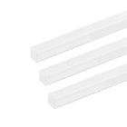 3pcs ABS Plastic Square Bars Rod 6mm×6mm×20 inch ABS Plastic Square Bar Rod for Architectural Model Making DIY White 3pcs