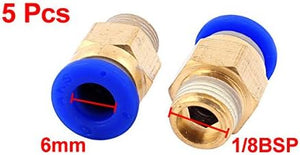 5pcs 1/8BSP Male to 6mm OD Push In Quick Release Air Pneumatic Fitting