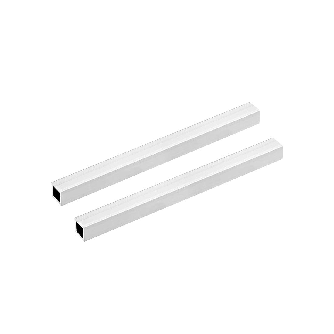 6063 Aluminum Square Tube, 15mmx15mmx1mm Wall Thickness 200mm Length Seamless Straight Pipe Tubing 2 Pcs