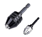 LinkMejor Mini Drill Chuck Adapter Impact Driver Keyless (0.6-8mm,0.3-3.6mm)