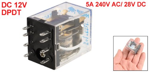 HH52P Relais de puissance à 8 broches en bobine DPDT, DC 12V