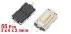 5 Momentary Tact Tactile Push Button Switch, 3 mm x 6 mm x 2.5 Mm, 2-Terminals