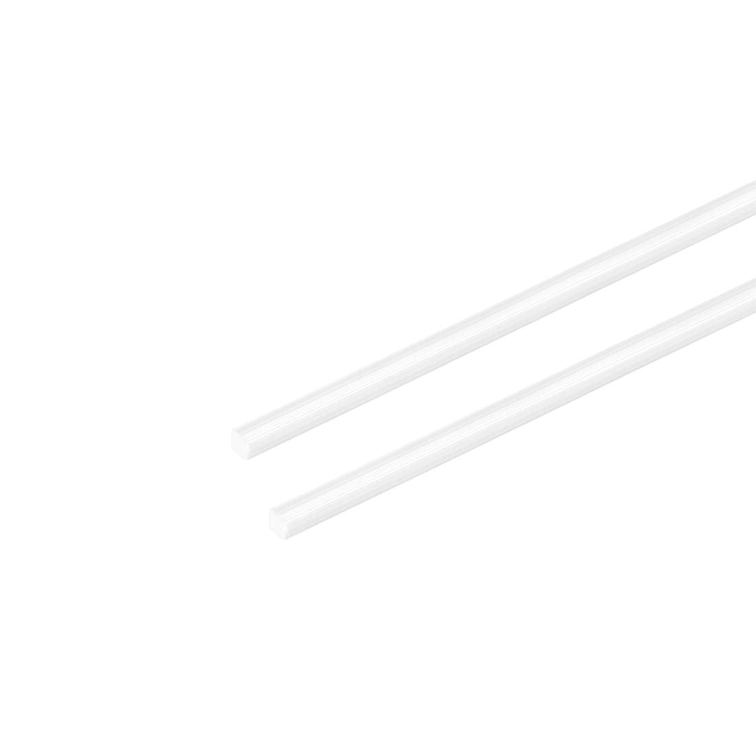 2pcs ABS Plastic Square Bars Rod 3mm×3mm×10inch for Architectural Model Making DIY White