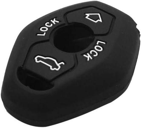 2Pcs Zwart Silicone 2 Knop Afstandsbediening Sleutel Hoes Beschermhoes voor BMW