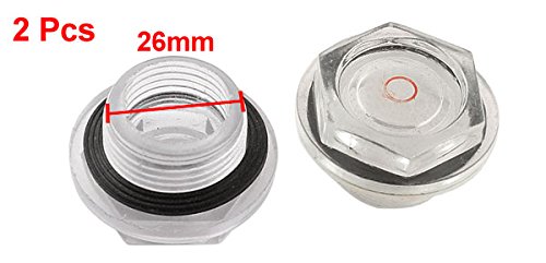 26mm Dia filettato Vetro di Visione Liquido di Olio per Compressore d'Aria Plastico 2 Pz