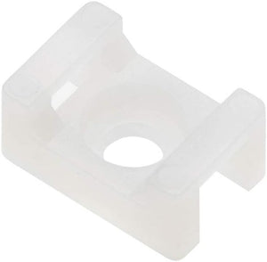Cable Tie Base Saddle Type Mount Wire Holder Permanently Anchor To Wall Desk 15x10x7mm White 4.1mm Hole 100pcs