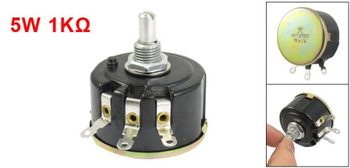 WX050 Round Shaft Rotary Wire Wound Potentiometer, 1K Ohm, 5W, 6 mm
