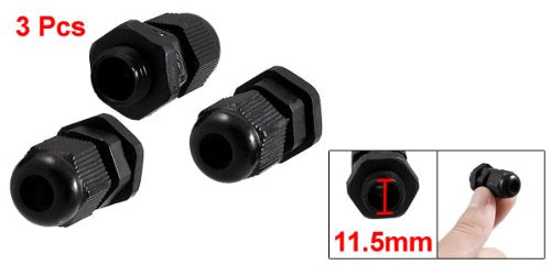 ตัวเชื่อมสายพลาสติกสีดำ 3 ชิ้น PG7 ขนาด 3-6.5 มม.