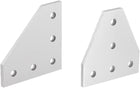 4 Pcs 2.36" x 2.36", 5 Pcs 2.36" x 2.36" L Shape Outside Joining Plate with 5-Hole Joint Bracket for 2020 Aluminum Profile(Silver)