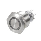 Momentary Metal Push Button Switch 22mm Mounting Dia DPDT 2NO 2NC 24V Red LED Light