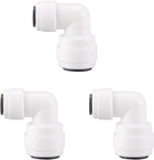 3pcs Elbow 1/4 Inch Tube OD to 3/8 Inch Tube OD Quick Connect Tube Fittings Water Purifiers Push in to Connector Filter Tubing Hose Pipe Joint for RO Reverse Osmosis System