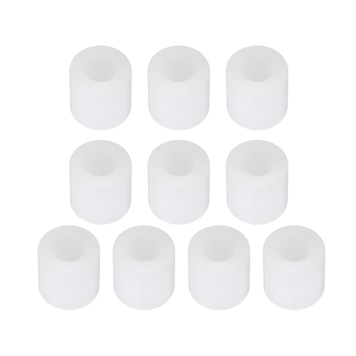 10pcs Nylon Round Spacers 1/4" Bore x 1/2" OD x 1/2" Length White Nylon Screws Spacers Without Threaded, Plastic Spacer for 1/4 Screws