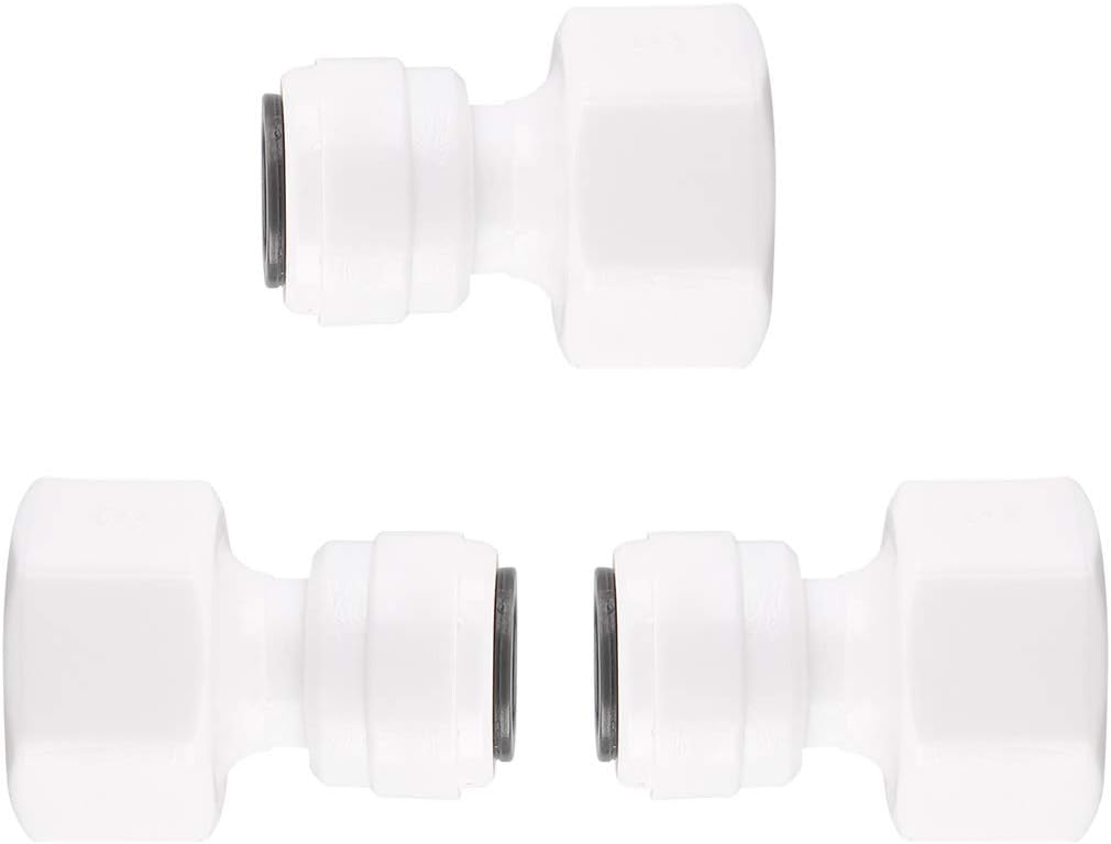 3pcs Straight 1/2 Inch Female to 3/8 Inch Tube OD Quick Connect Tube Fittings Water Purifiers Push in to Connector Filter Tubing Hose Pipe Joint for RO Reverse Osmosis System