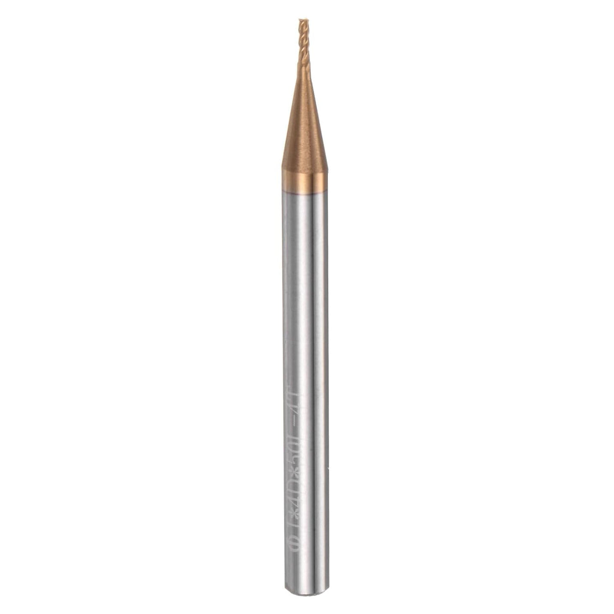 Carbide Square End Mill, 1/25" (1mm) Dia TiSiN Coated 4 Flutes Milling Bit Cutter, for Hardened Steel Stainless Steel Cast Iron, 5/32" (4mm) Shank 1/8" Cut Length 2" Long HRC50