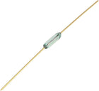 MKA07101 Gold Tone Round Leads Green Glass Tube NO Reed Switch 7mm