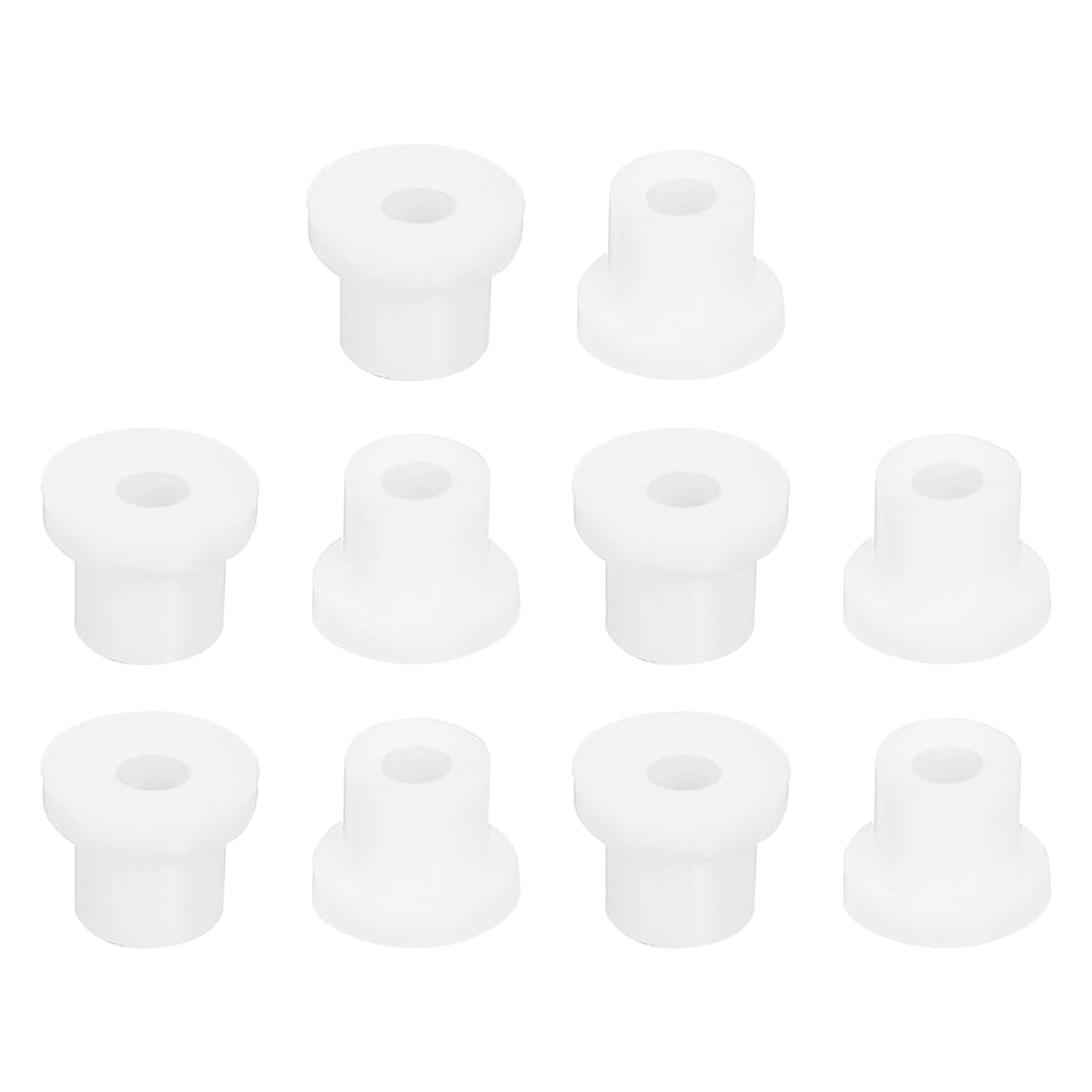 48Pcs Rubber Grommets 3mm Drill Hole, 1.5mm ID Hole Top Hat Grommet White Silicone Rubber Hole Plug Gasket for Wiring, Automotive
