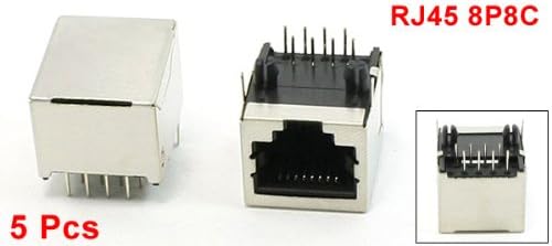 5 Pcs 8P8C RJ45 Netwerk PCB Jack Horizontaal MontageConnector