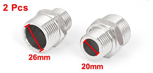 3/4 BSP a 1/2 BSP Maschio Nippetto a Traviere per Tubo di Raccordo 2pz