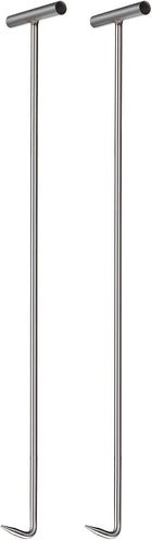 2Pcs 34inch T-Handle Meat Boning Hook with Wide Handle, Stainless Steel T Hooks for Kitchen, Butcher Shop, Restaurant, BBQ Tool, Silver