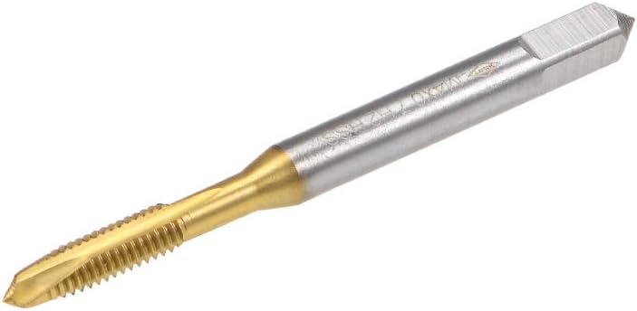 Spiral Point Plug Threading Tap M4 x 0.7 Thread, Ground Threads H2 3 Flutes, High Speed Steel HSS 6542, Titanium Coated, Metric Screw Taps Tapping Bit for Thread Repair