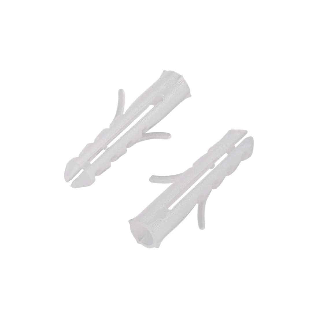 5x25mm Plastic Expansion Tube Bolts Column Frame Fixings White 50pcs