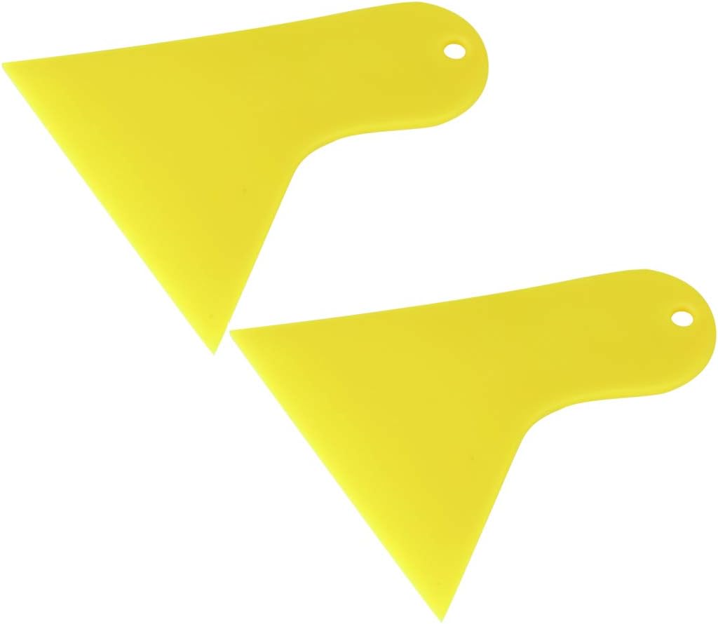 Yellow Plastic Car Auto Window Windshield Tint Film Scraper Cleaning 2 Pcs