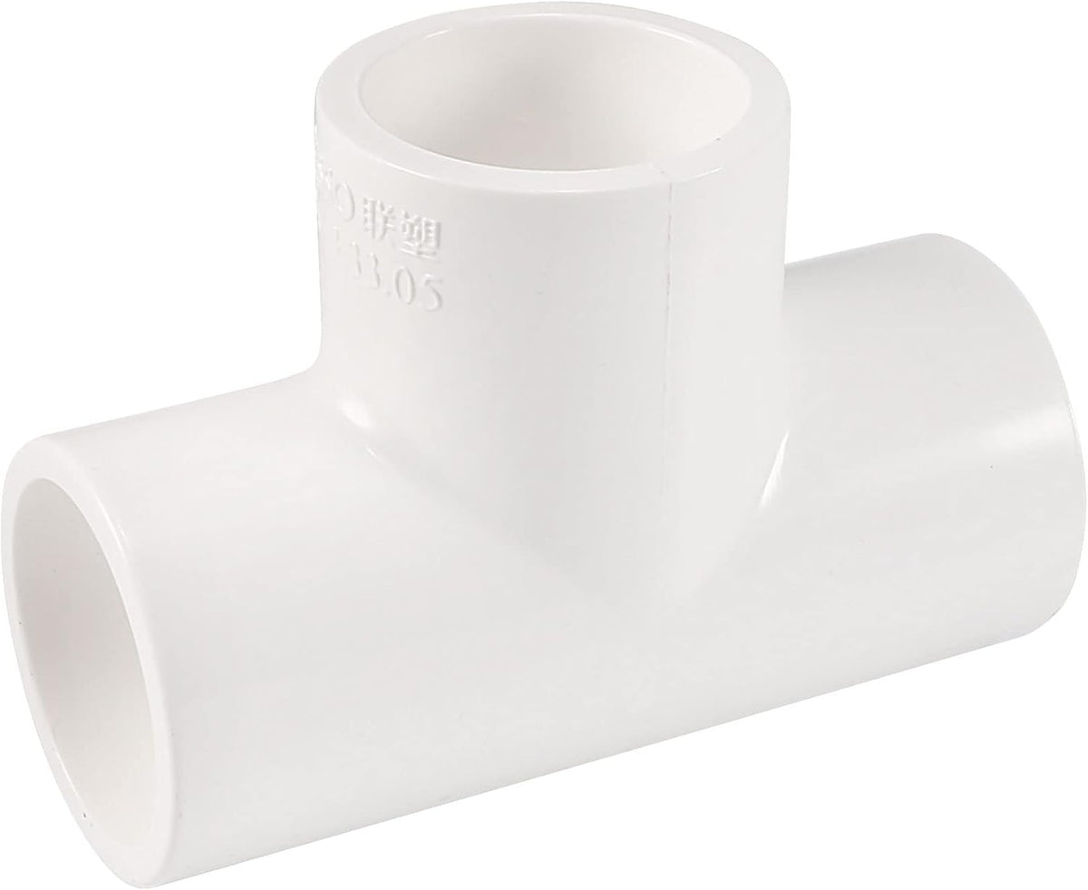 25mm x 25mm 3 Ways Metric T Shape Tee PVC-U Drainage Pipe Connector Fitting White
