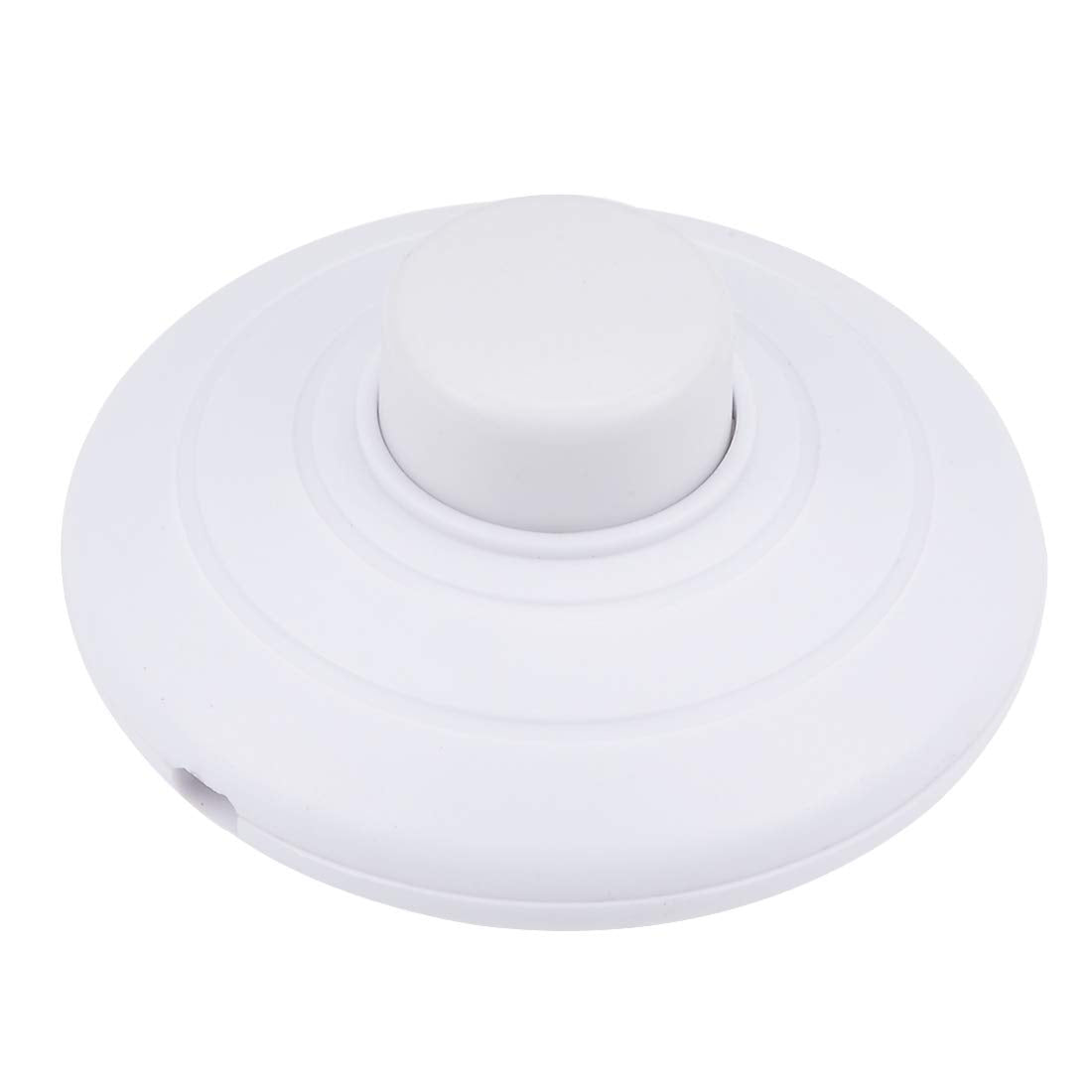 Inline Foot Pedal Push Button Switch, Round Lamp Light Foot Control ON-OFF Foot Switch White