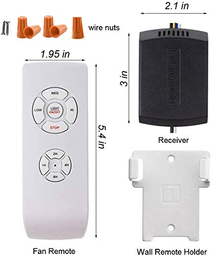 3-packs Universal Small Size Ceiling Fan Remote Control Kit, Mini Wireless Remote Control og Receiver Kits for Ceiling Fan Lamp