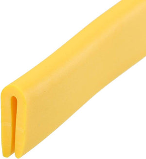 Gul PVC-rubber kantbeskyttelse, 9m x 4mm x 12mm, Passer 0.1-1mm kant, Vejrbeskyttet, Støvafvisende, Stødabsorberende, Lyd- og varmeisolering, Antiskrid, Isolerende, Til dørluk, Skuffer, Paneler
