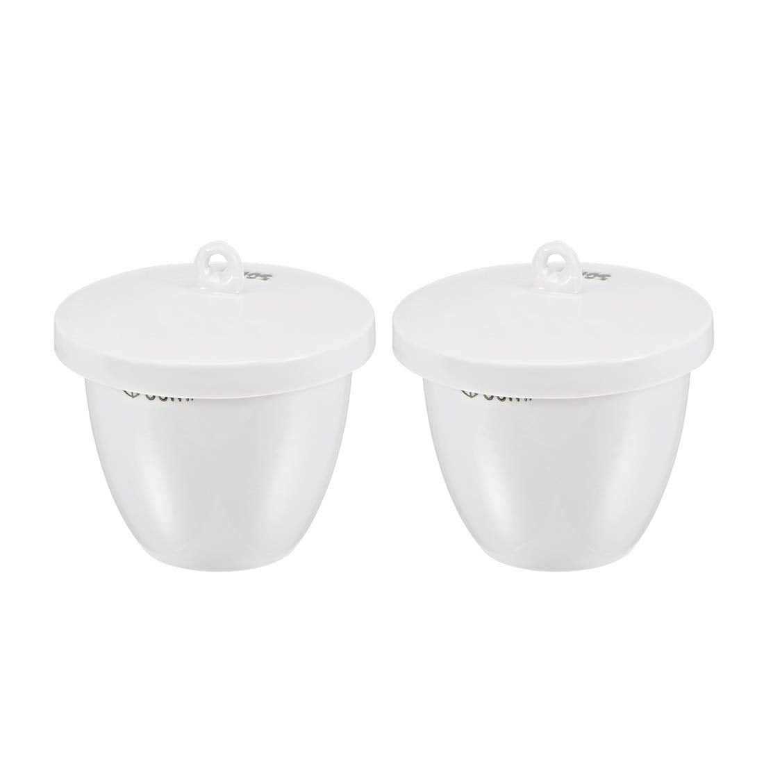 Porcelain Crucible Cup 50ml with Lid for Foundry Melting Casting Refining 2pcs