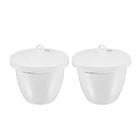 Porcelain Crucible Cup 50ml with Lid for Foundry Melting Casting Refining 2pcs