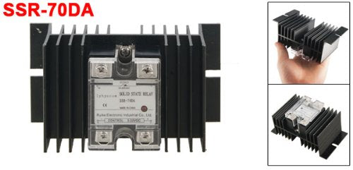70A DC-AC Relè a Stato Solido Monofase SSR DC 3-32V/AC 24-480V + dissipatore di calore