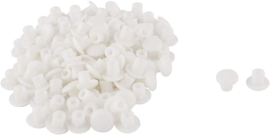 Furniture Plastic 5mm Hole Drilling Cover Plugs Insert 130pcs White